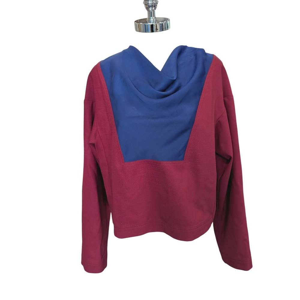 Jil Sander Navy Wool Blend Colorblock Cowl Neck Top Made in‎ Italy Size 36